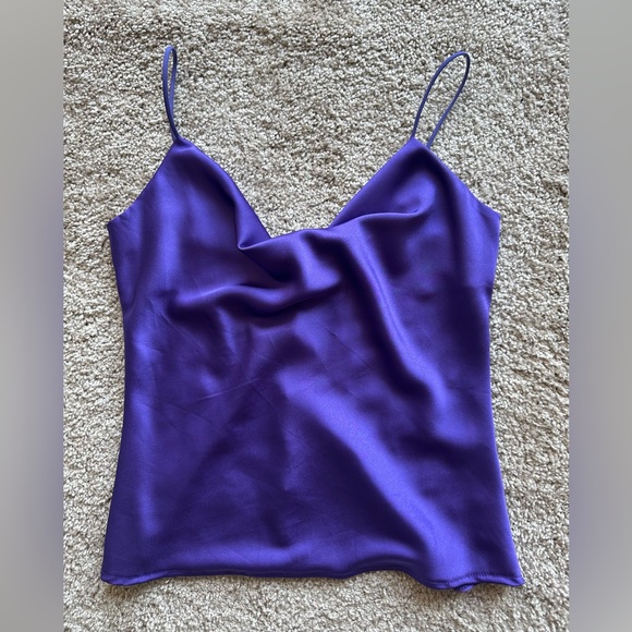 Purple Cami Top with Cowl Neck and Spaghetti Straps - size M - Picture 3 of 6